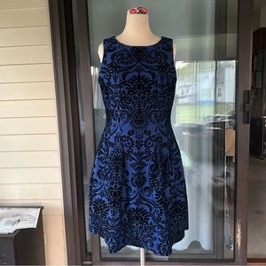 Gabby Skye blue dress with velvet detailing - size 12